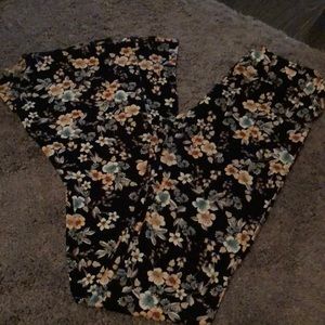 Bell bottom floral pants.
